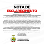 Departamento de Saúde emite Nota de Esclarecimento após episódios de Acidentes.