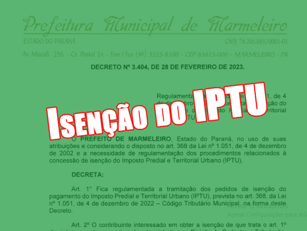 Regulamentada a tramitação dos pedidos de isenção do IPTU