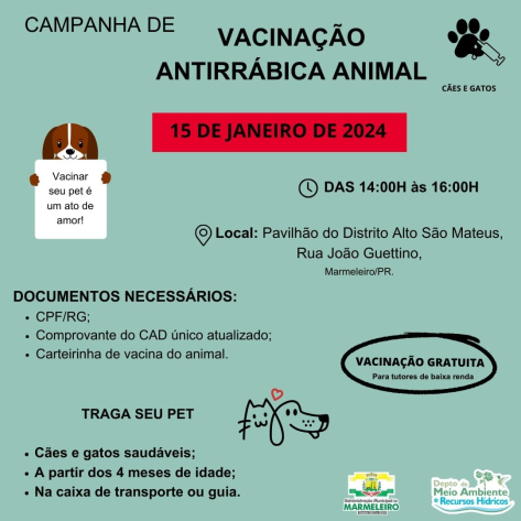 Campanha de Vacinação Antirrábica no Distrito Alto São Mateus