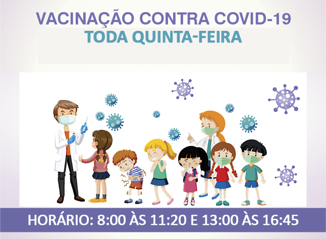 Vacinação para Covid-19 toda Quinta-feira nas Salas de Vacina 