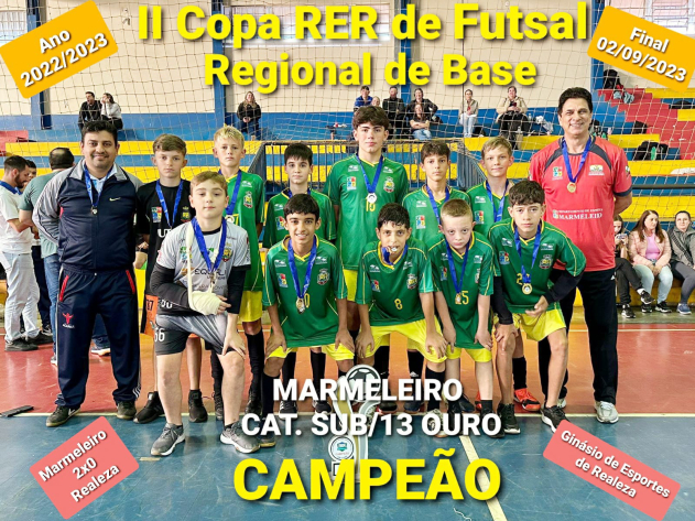 Escolinha de Marmeleiro vence Campeonato de Futsal