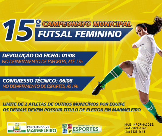 15º Campeonato Municipal de Futsal Feminino