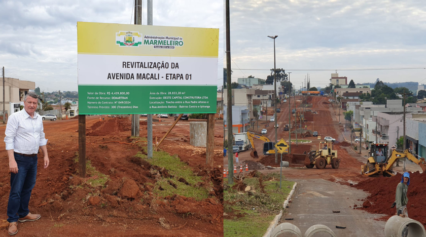 Obra de revitalização da Avenida Macali em andamento